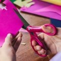 SoftGrip™ saks med slip-let til større børn, glitterpink (18 cm)